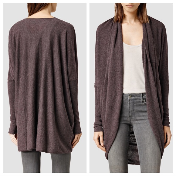 Allsaints Size Small Itat Shrug Cardigan Brown - Picture 2 of 10